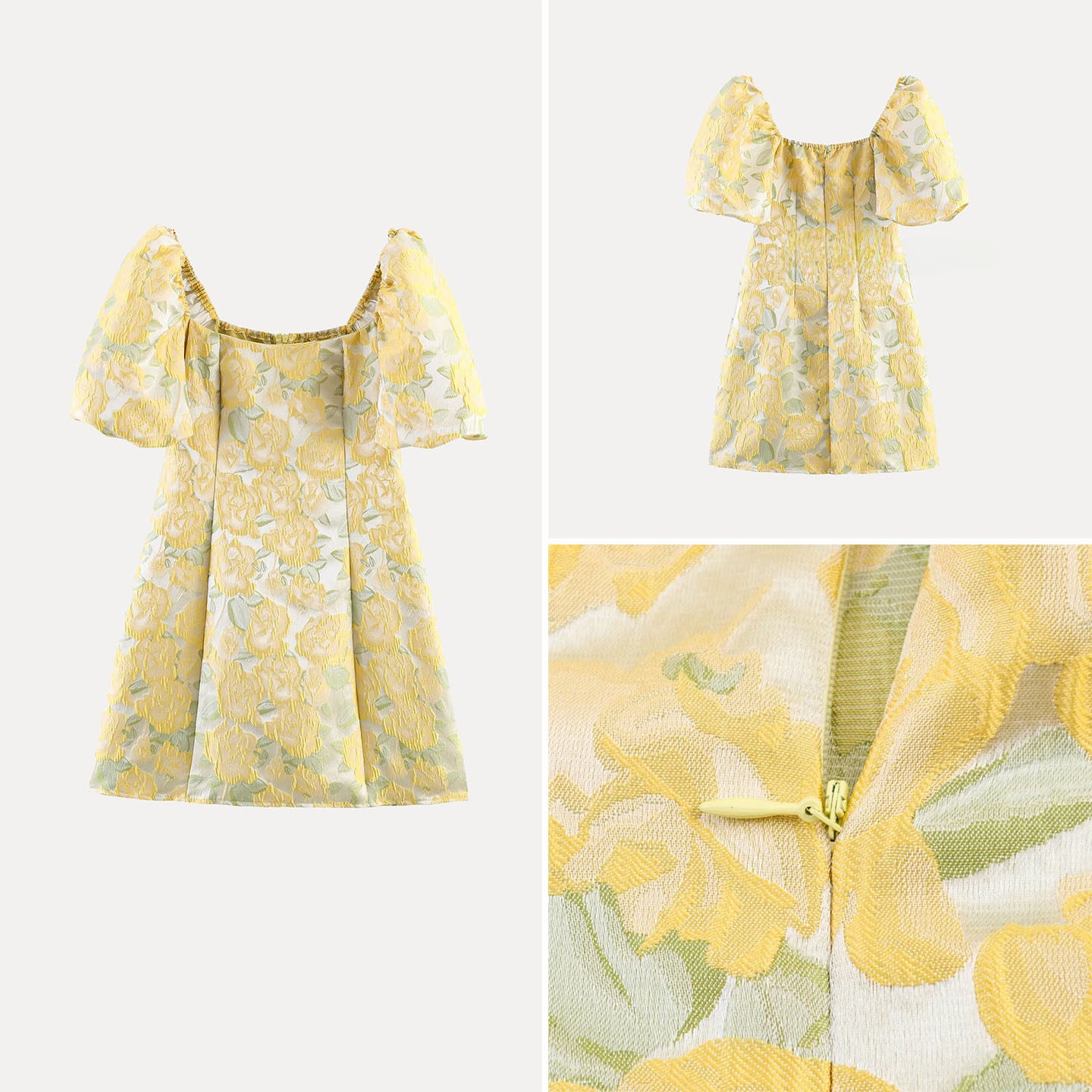 Embroidery Yellow Dress - Yellow Floral Embroidery Summer Dress Women's