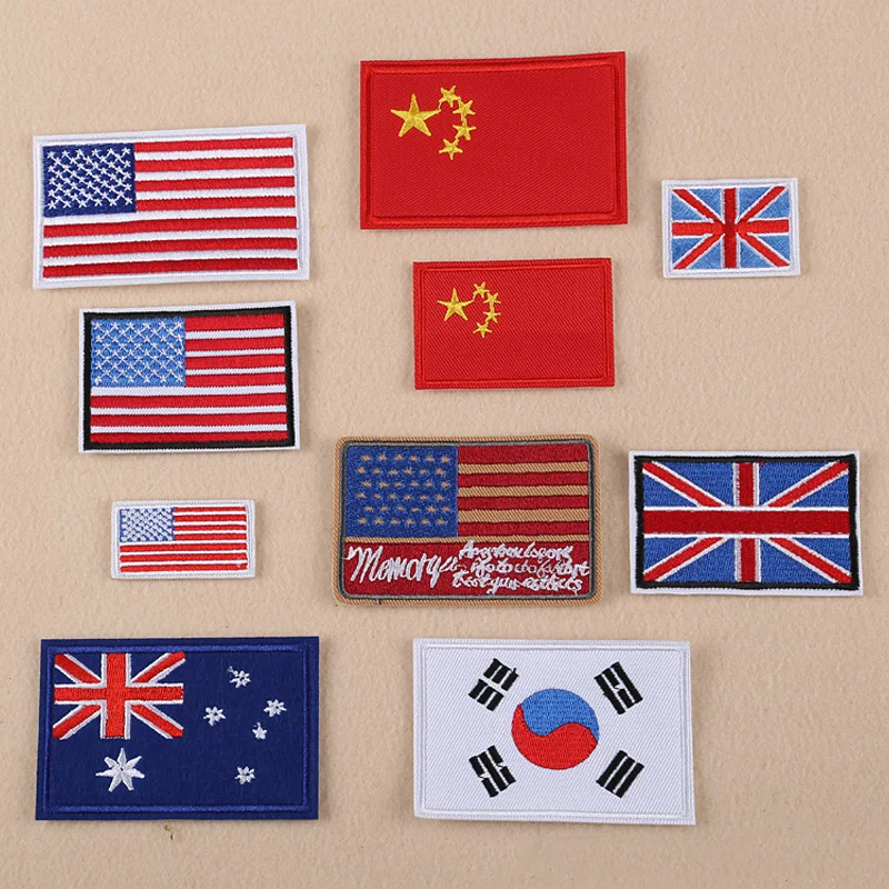 Embroidery In Australia - US Australia China England Flag Embroidery