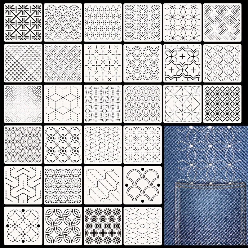Embroidery Yarn - 30Pcs Embroidery Templates DIY Embroidery Patterns