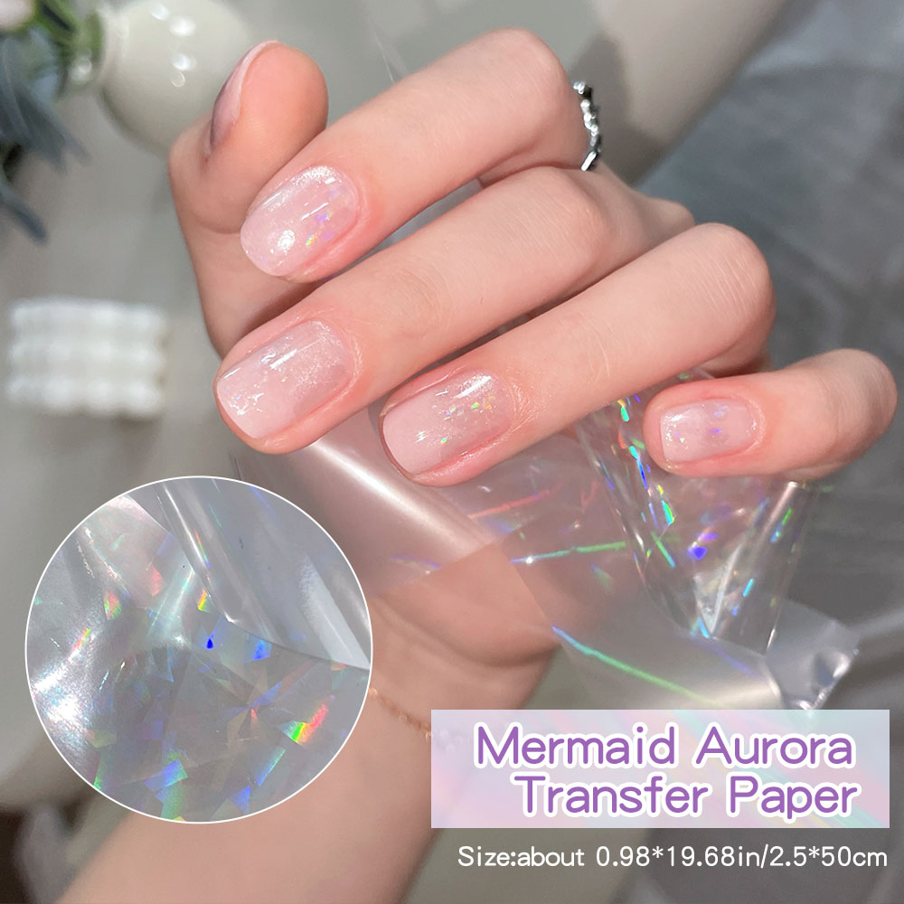 Transfer Paper Carbon - 10 Rolls Iridescent Mermaid Aurora Nail