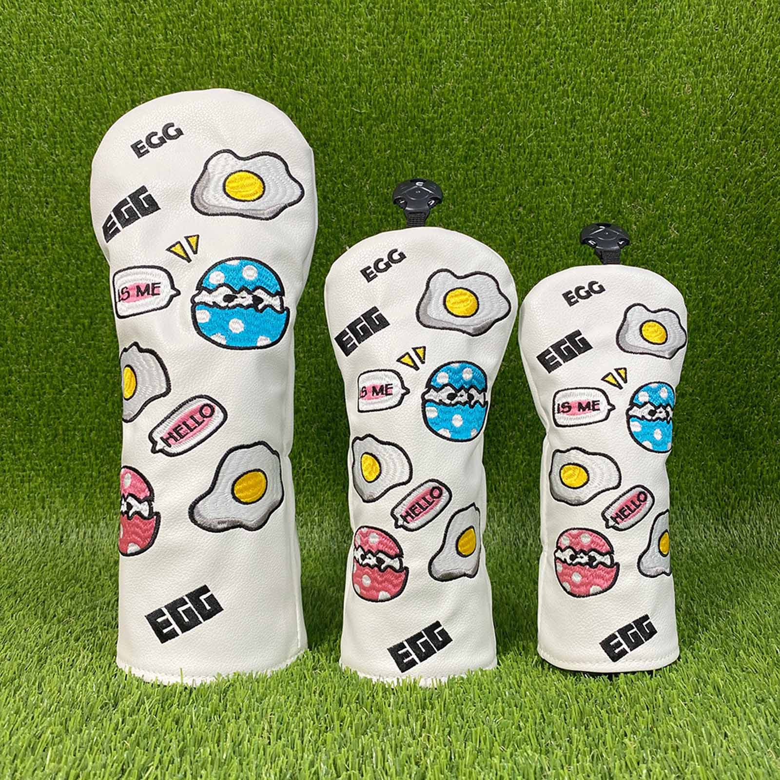 Embroidery Egg - Cartoon Egg Embroidery Golf Club Head