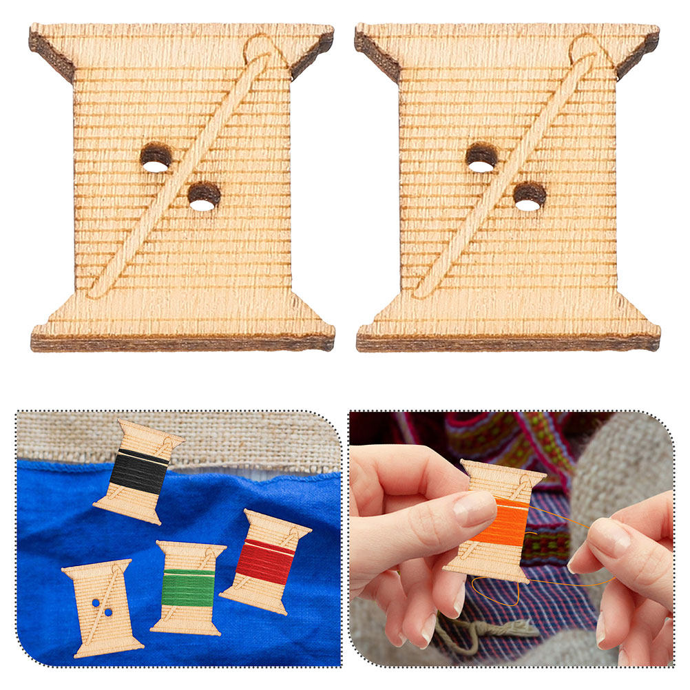 Embroidery Yarn - 100Pcs Wooden Sewing Machine Thread Bobbins