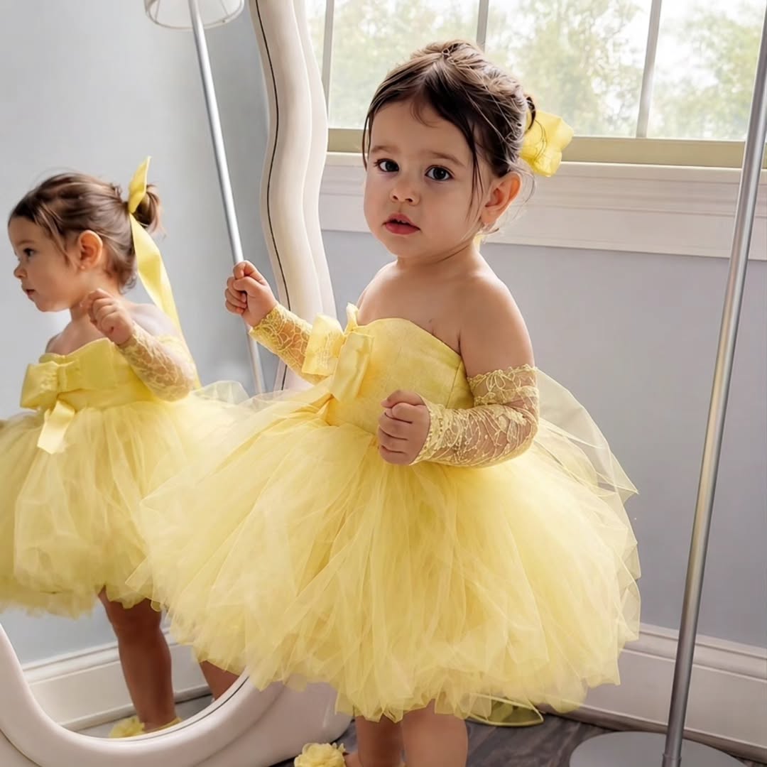 Princess Yellow Flower Girl Dr - Embroidery Yellow Dress review and price