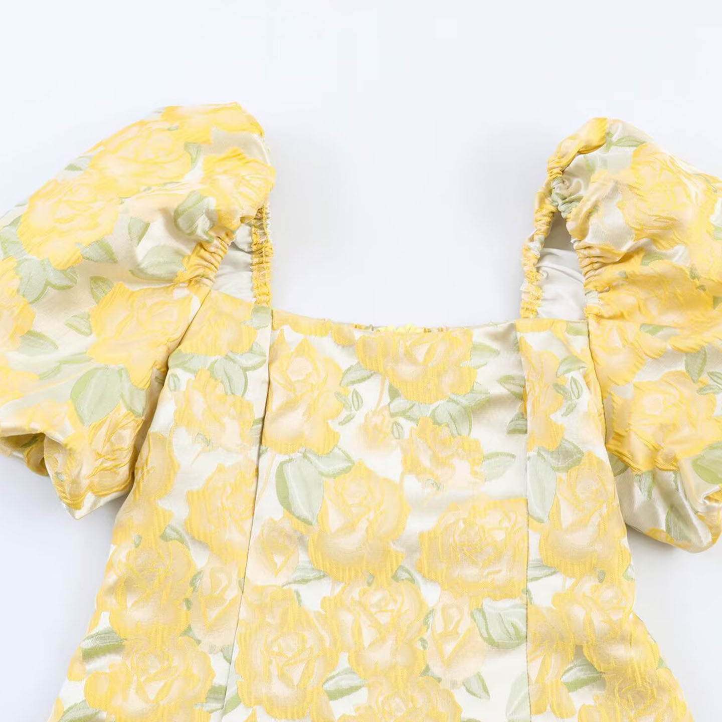 Yellow Floral Embroidery Summe - Embroidery Yellow Dress review and price