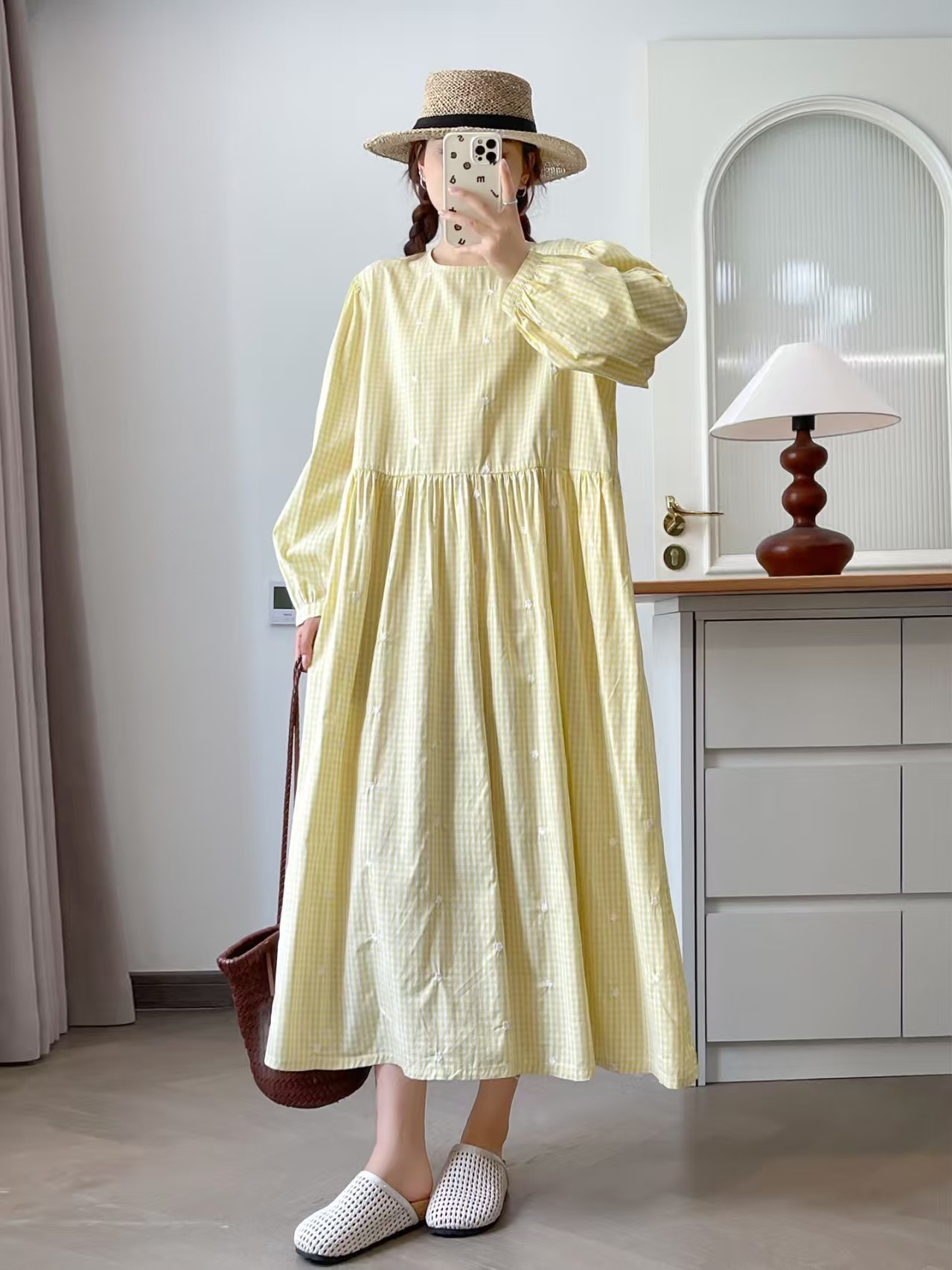 Bust 118cm mori girl autumn Ja - Embroidery Yellow Dress review and price
