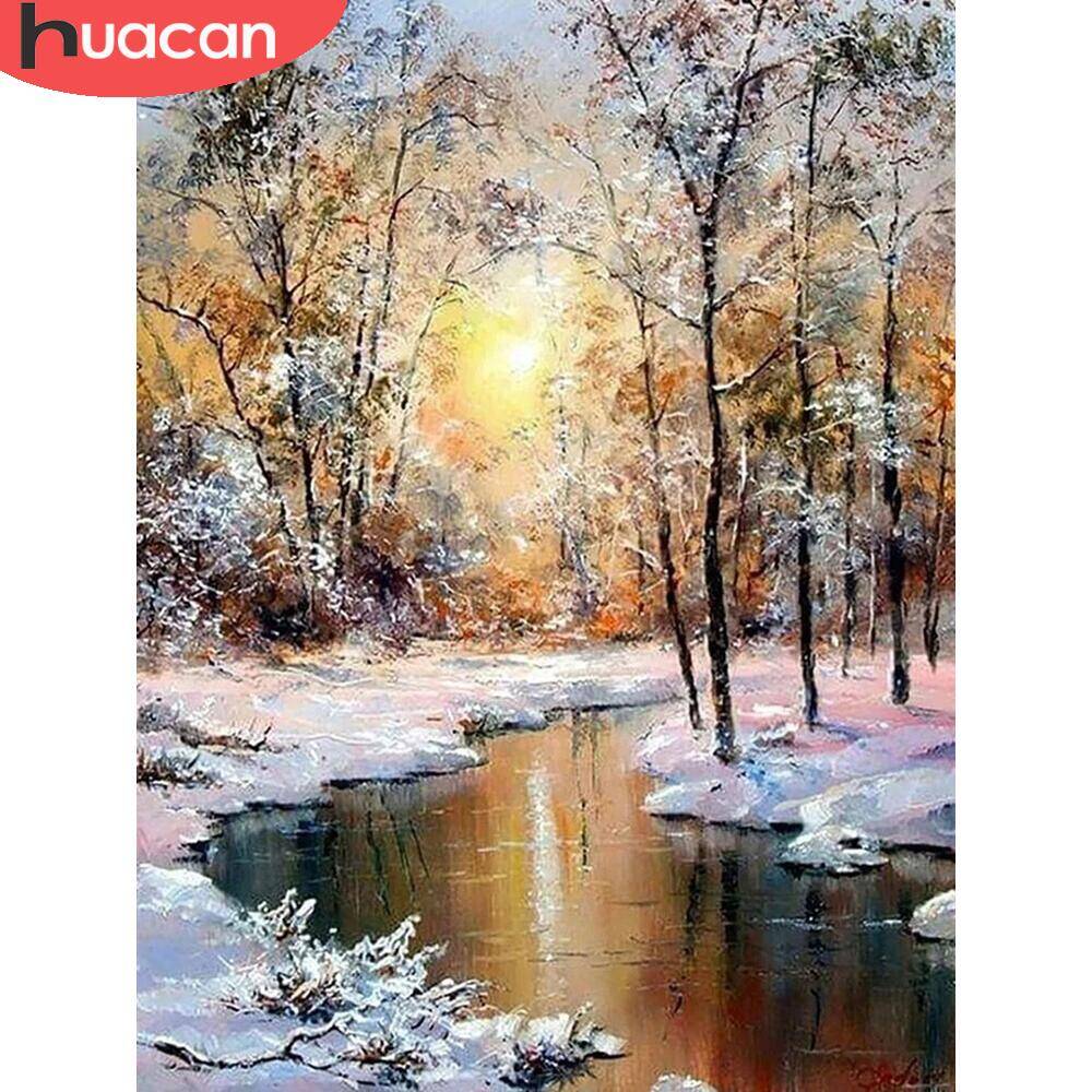 HUACAN Diamond Painting Winter - Embroidery Xmas review and price
