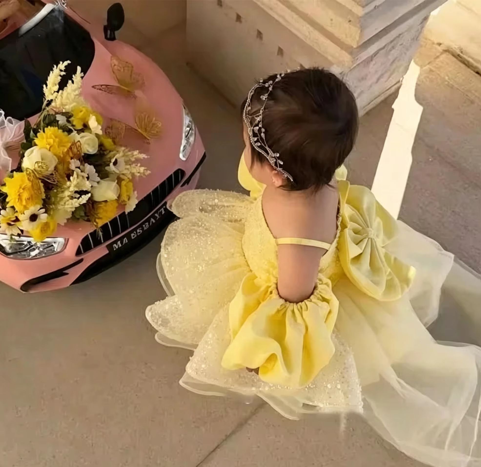 Cute Yellow Flower Girl Dresse - Embroidery Yellow Dress review and price