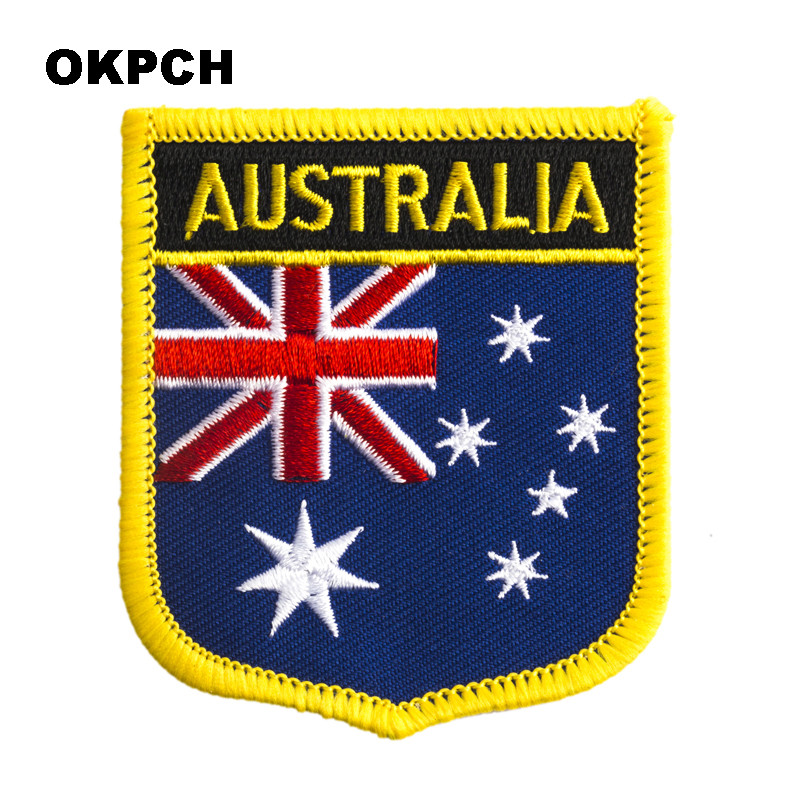 Australia Flag Shield Shape Ir - Embroidery In Australia review and price
