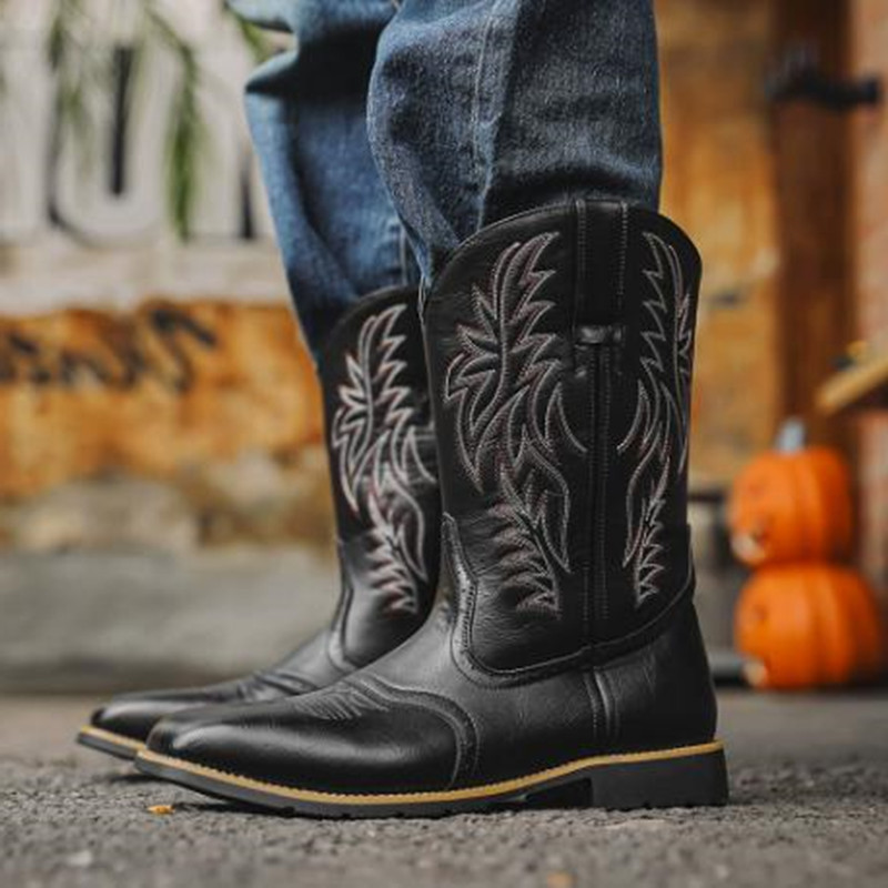 New Men High Boots Embroidery  - Embroidery Fabric review and price