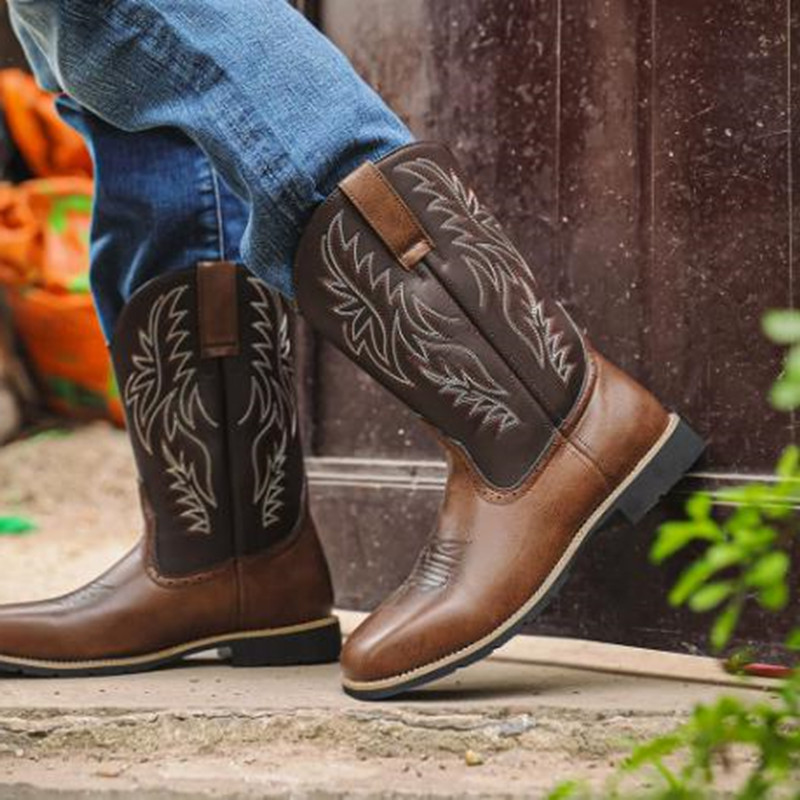 New Men High Boots Embroidery  - Embroidery Fabric review and price