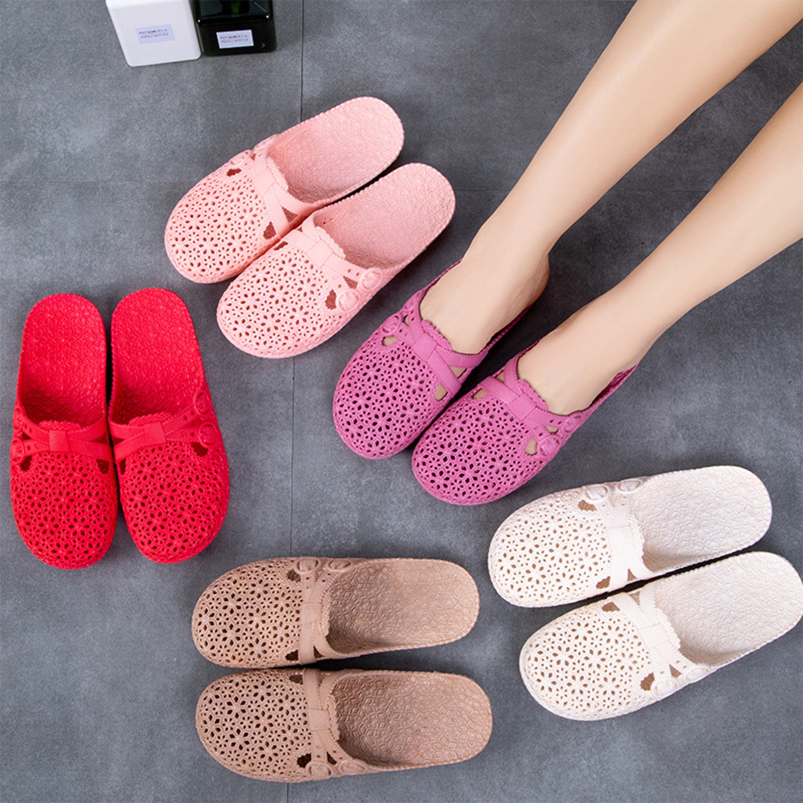 Wrap-Toe Breathable Slippers S - Embroidery Flat Shoes review and price