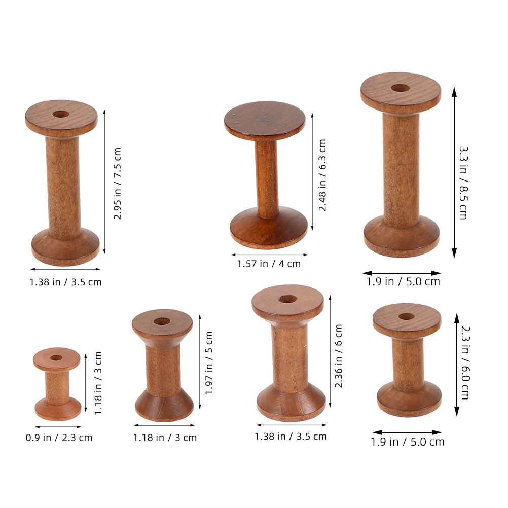 7Pcs Wooden Thread Spools Vint - Embroidery Yarn review and price