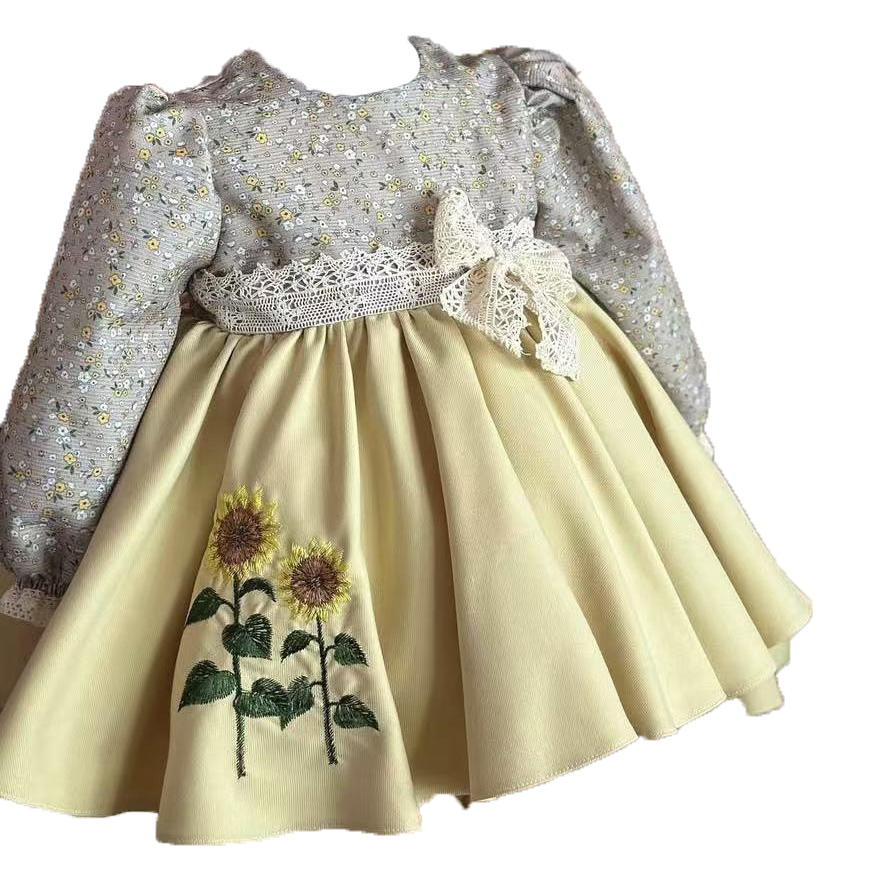 Baby Girl Spring Summer Yellow - Embroidery Yellow Dress review and price