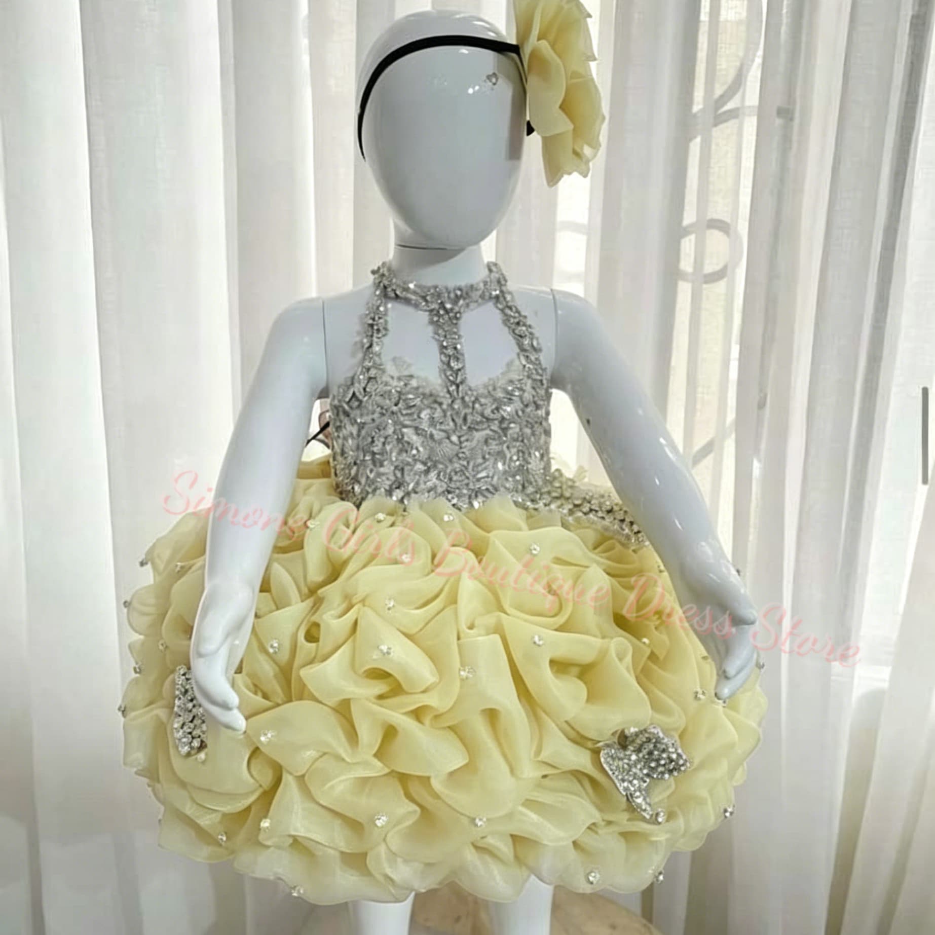 Yellow Ruffles Flower Girl Dre - Embroidery Yellow Dress review and price
