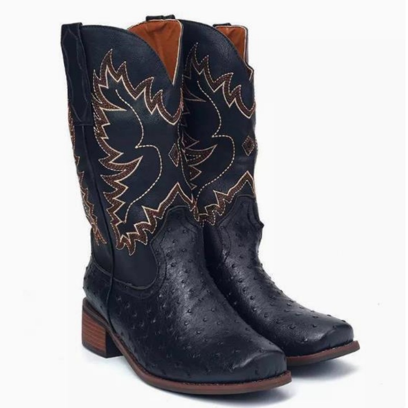 Men High Boots Embroidery Retr - Embroidery Fabric review and price
