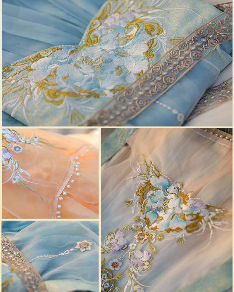 Chinese Hanfu Dress Women Trad - Embroidery Yellow Dress review and price