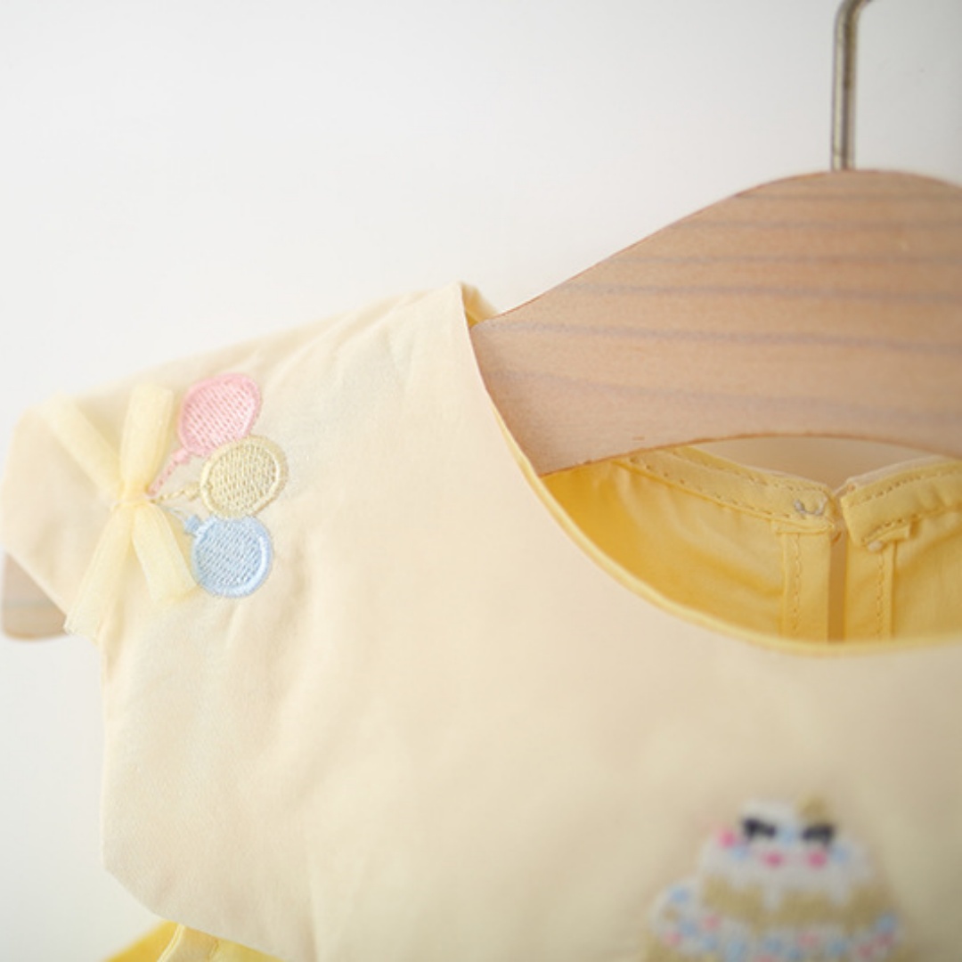 Toddler Girl Yellow Cotton Dre - Embroidery Yellow Dress review and price